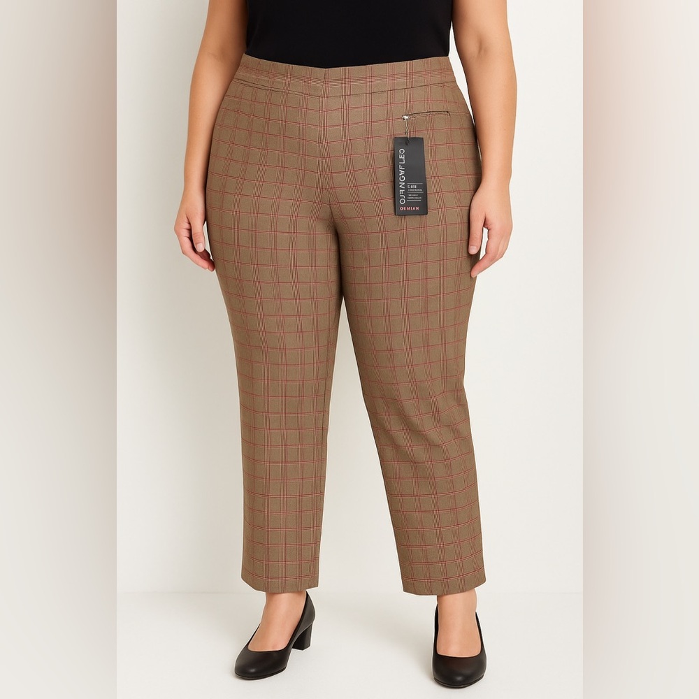 Avenue Super Stretch Plaid Straight Leg Pants – Size 16P (NWT)